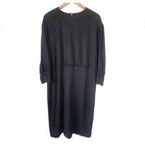 ANN TAYLOR NWT Black Puff Sleeve Midi Sheath Dress Size 16 Sweaterdress